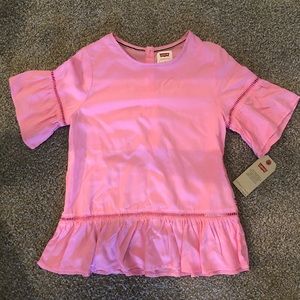 Levi’s ruffle play girls pink blouse top - NWT
